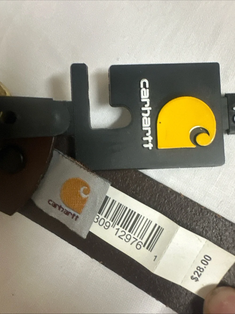 Carhartt Dark Brown Genuine Leather Belt with Brass Finish